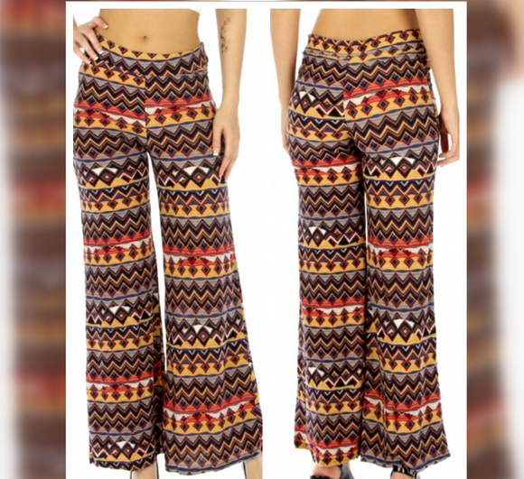 Geometric Pallazo Pants - Picture 1 of 4